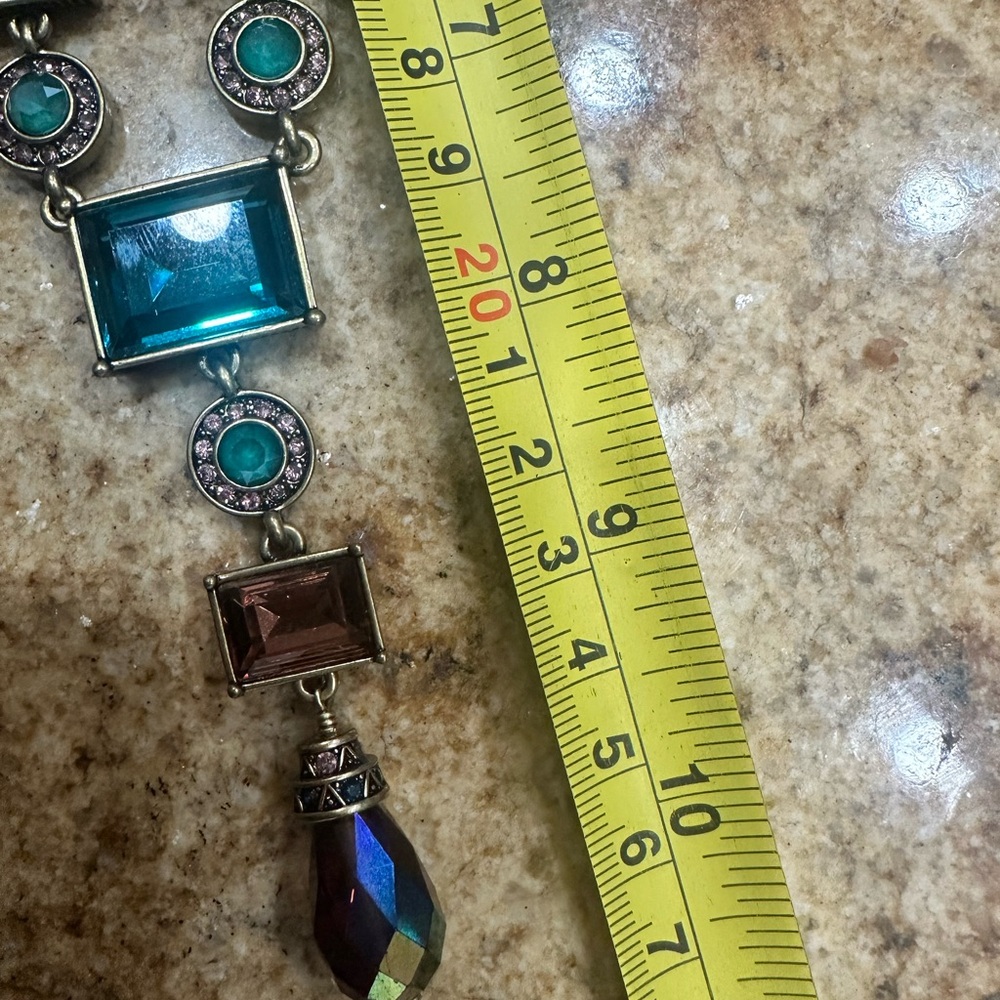 Heidi Daus purple and multicolored crystal drop necklace - Picture 8 of 13